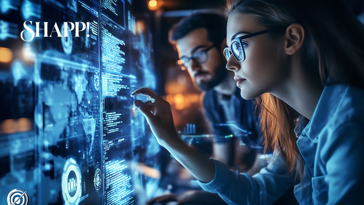 Holographic screen displaying feature overview