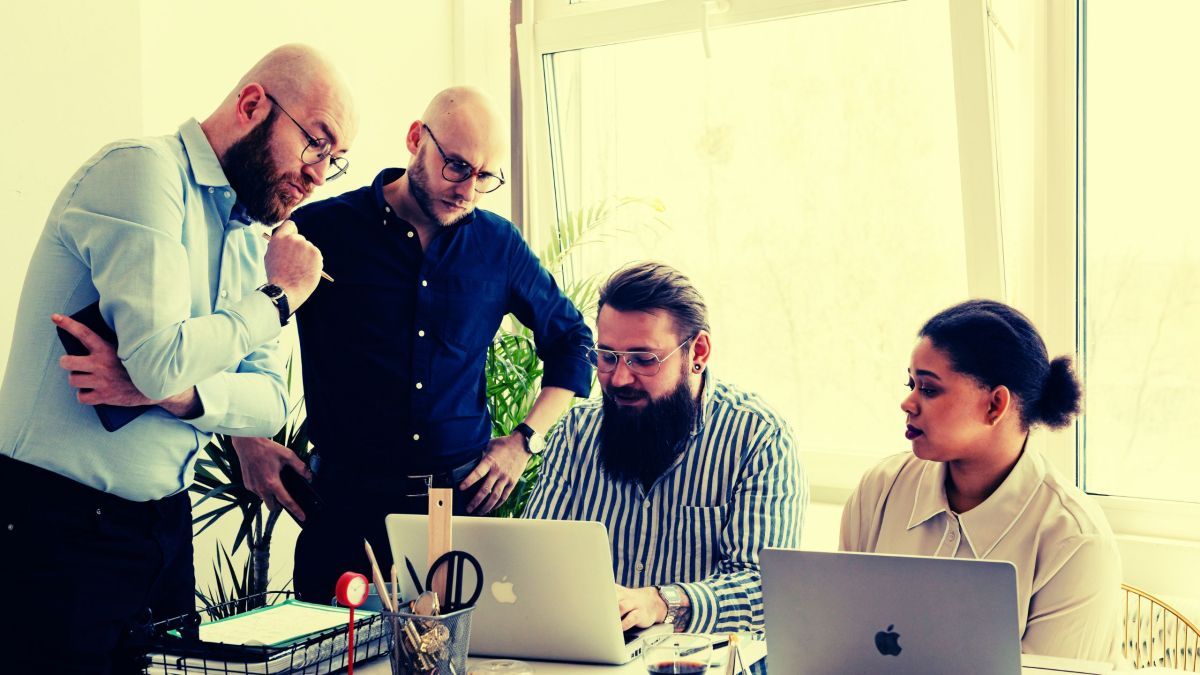 Creative team collaborating on a digital product